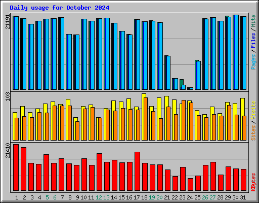 Daily usage for October 2024