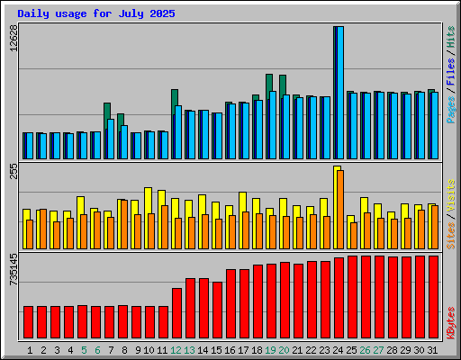 Daily usage for July 2025