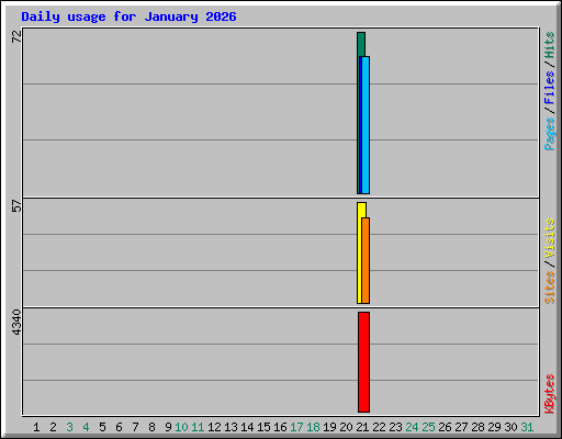 Daily usage for January 2026
