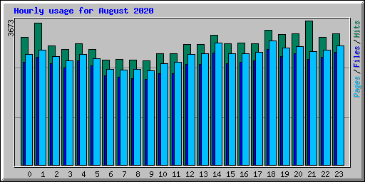 Hourly usage for August 2020