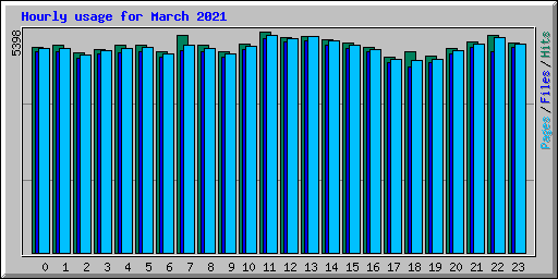 Hourly usage for March 2021