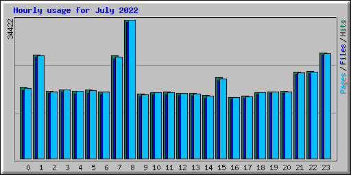 Hourly usage for July 2022