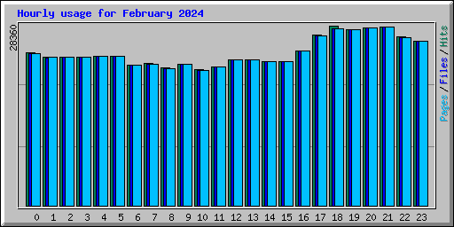 Hourly usage for February 2024