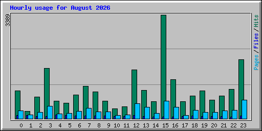 Hourly usage for August 2026